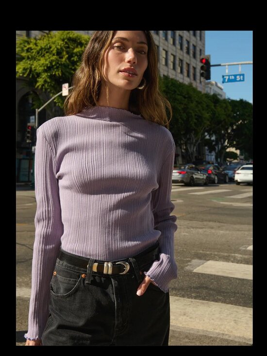 Nation LTD Tops - NWT Nation LTD Lilac Ribbed Mock Neck Top Nation LTD Brenna Lilac Top XS